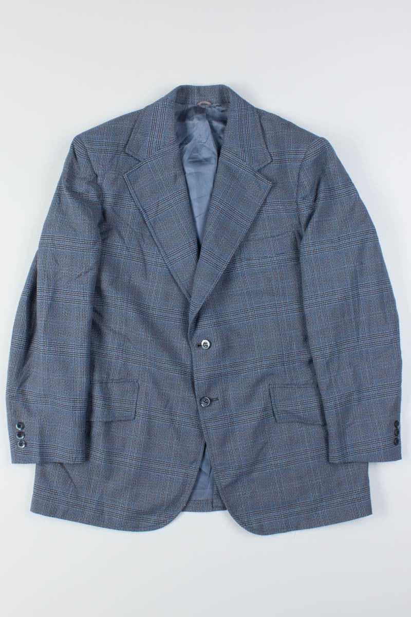 Grey Plaid Vintage Blazer 1