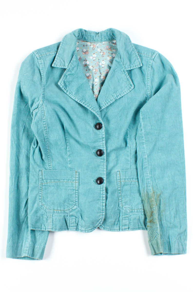 Aqua Corduroy Blazer