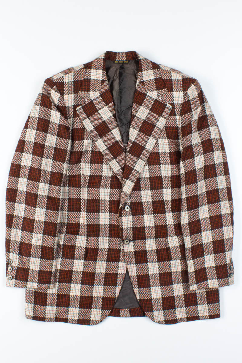 50s Burgundy Plaid Vintage Blazer