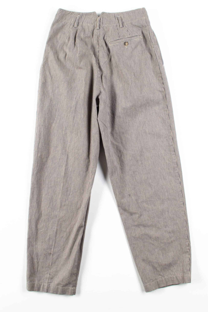 Navy Striped High Waisted Pants (sz. 10)