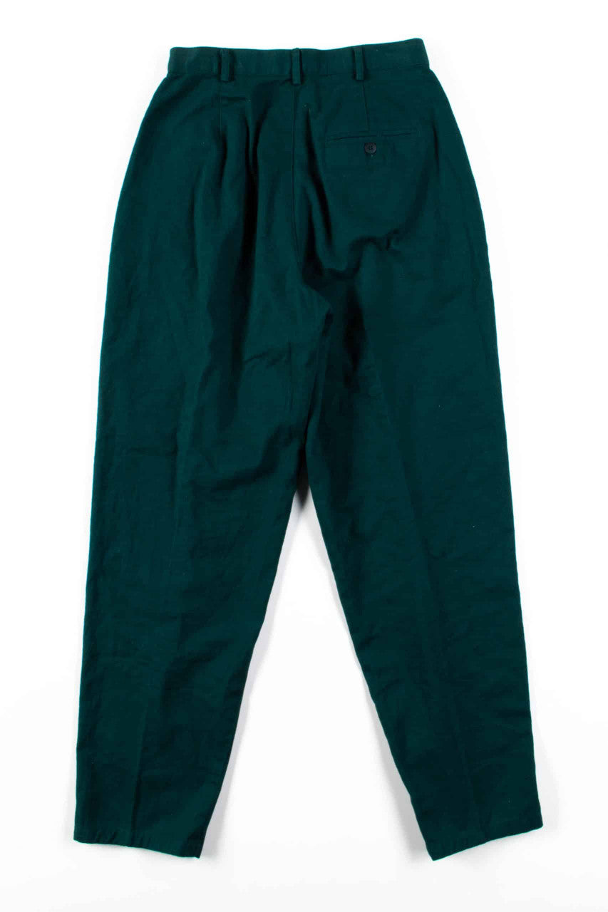 Dark Green Pleated High Waisted Pants (sz. 10)