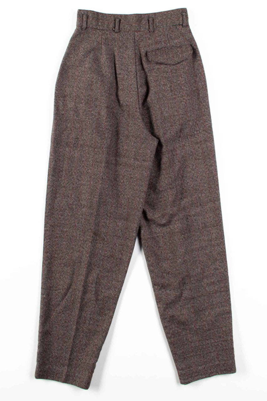 Brown Tweed High Waisted Pants