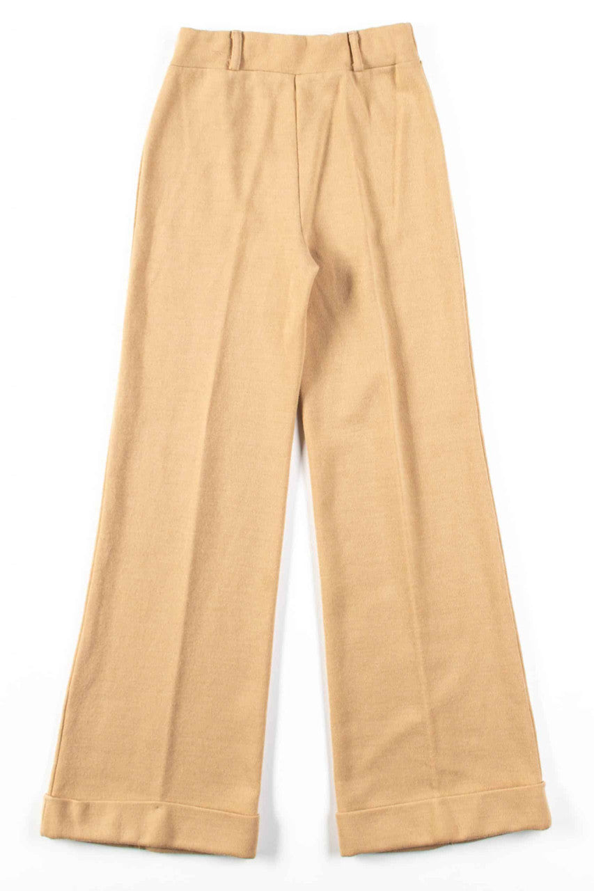 Beige Pleated Pull-On Pants (sz. 8)