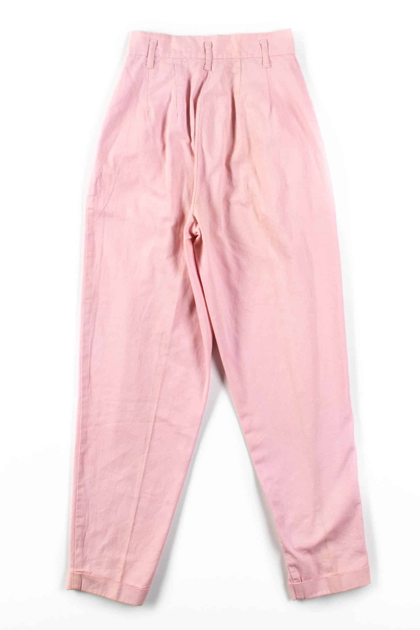 Pink Pleated High Waisted Vintage Pants (sz. 5)