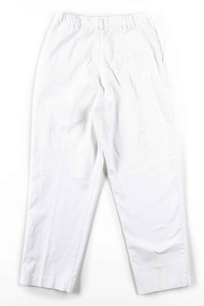 White Pleated High Waisted Pants (sz. 12)