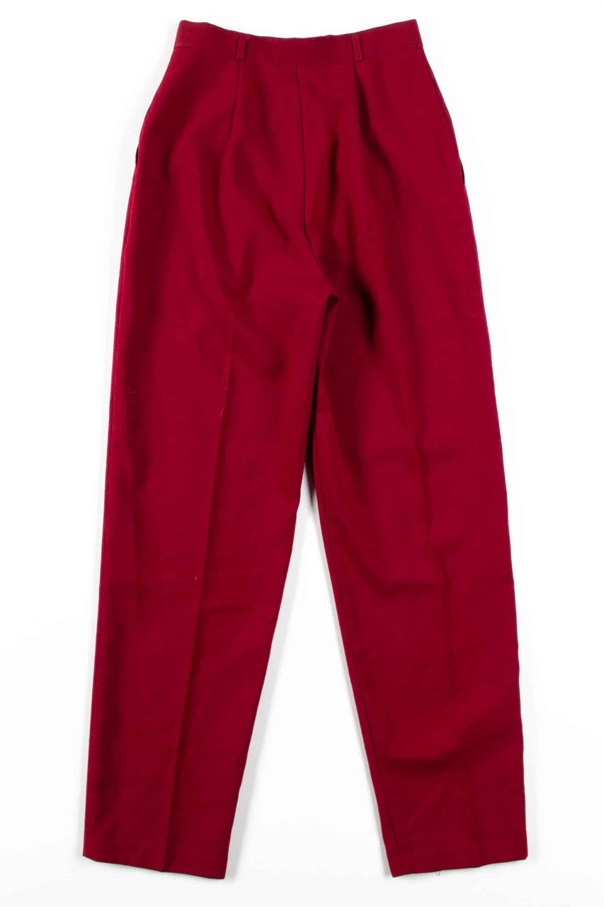 Burgundy Pleated High Waisted Pants (sz. 6)