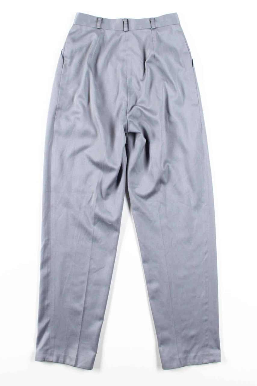 Grey Pleated High Waisted Pants