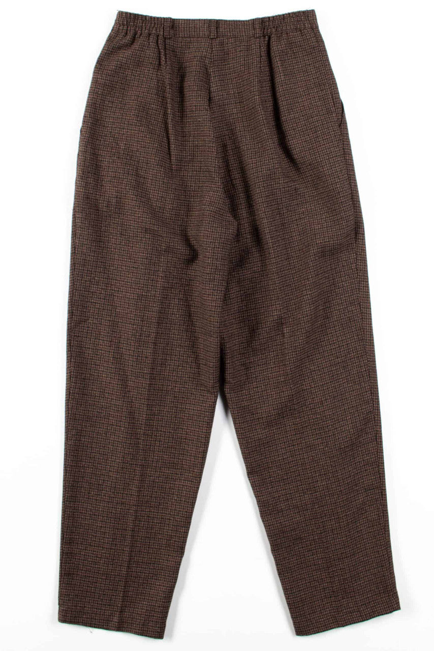 Brown Tweed Pleated Vintage Pants (sz. 10)