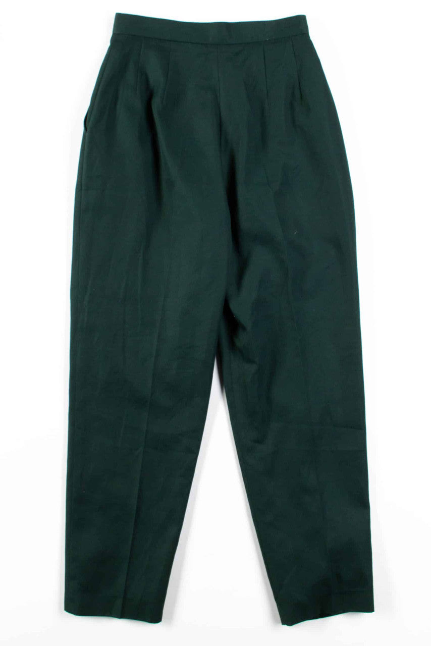 Dark Green Pleated Vintage Pants (sz. 8)