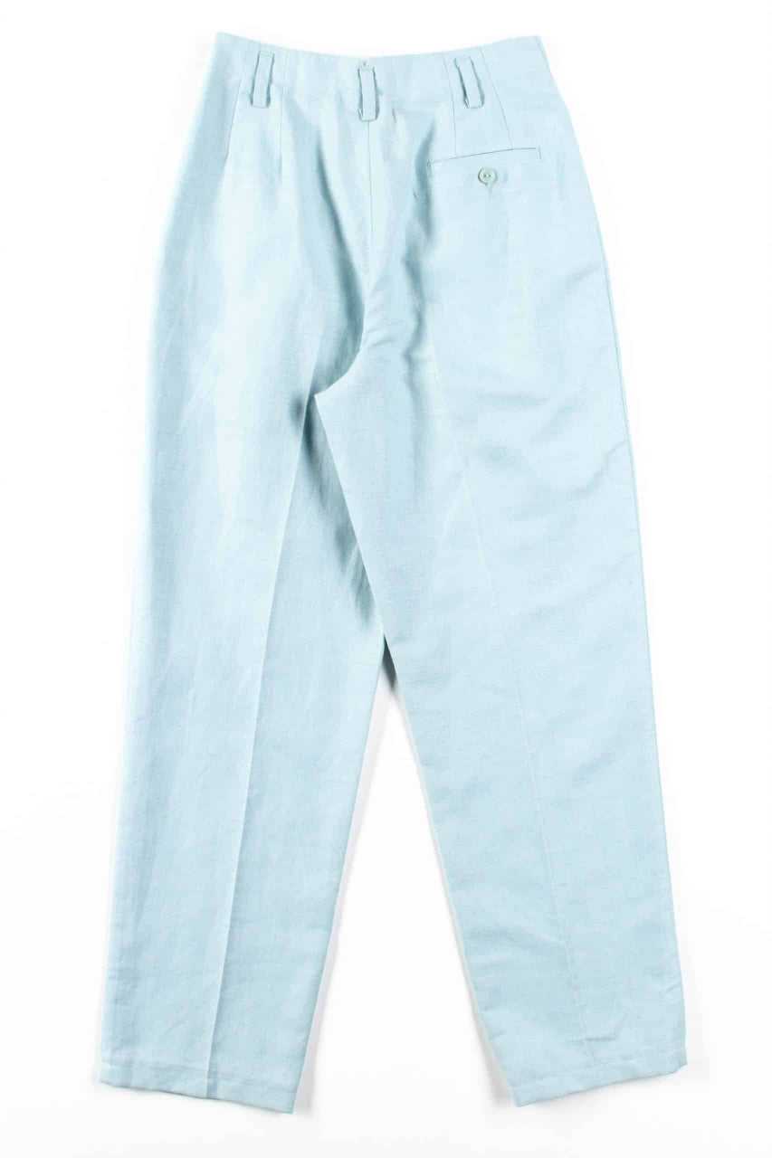 Mint Linen Pleated Vintage Pants (sz. 4)