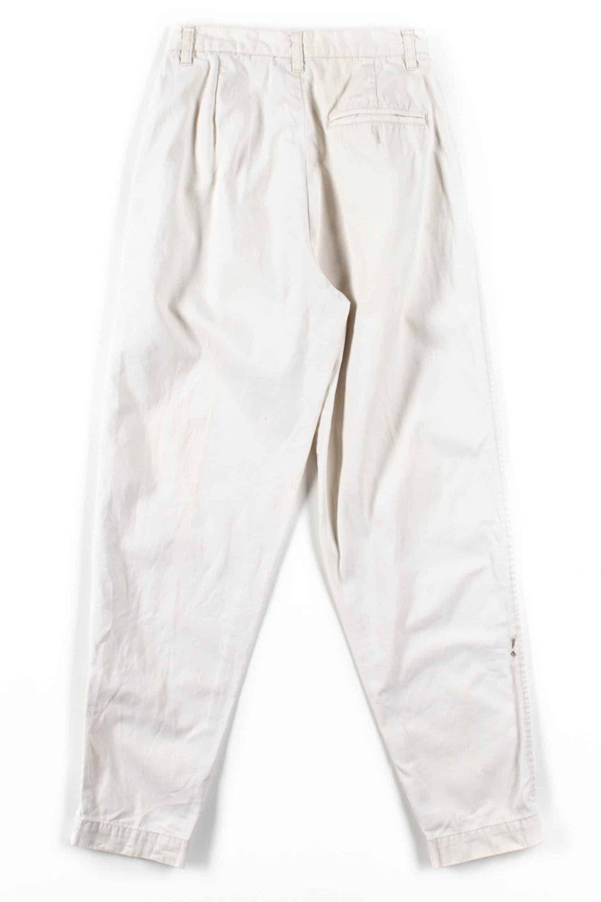 Light Khaki Pleated Vintage Pants (sz. 4)