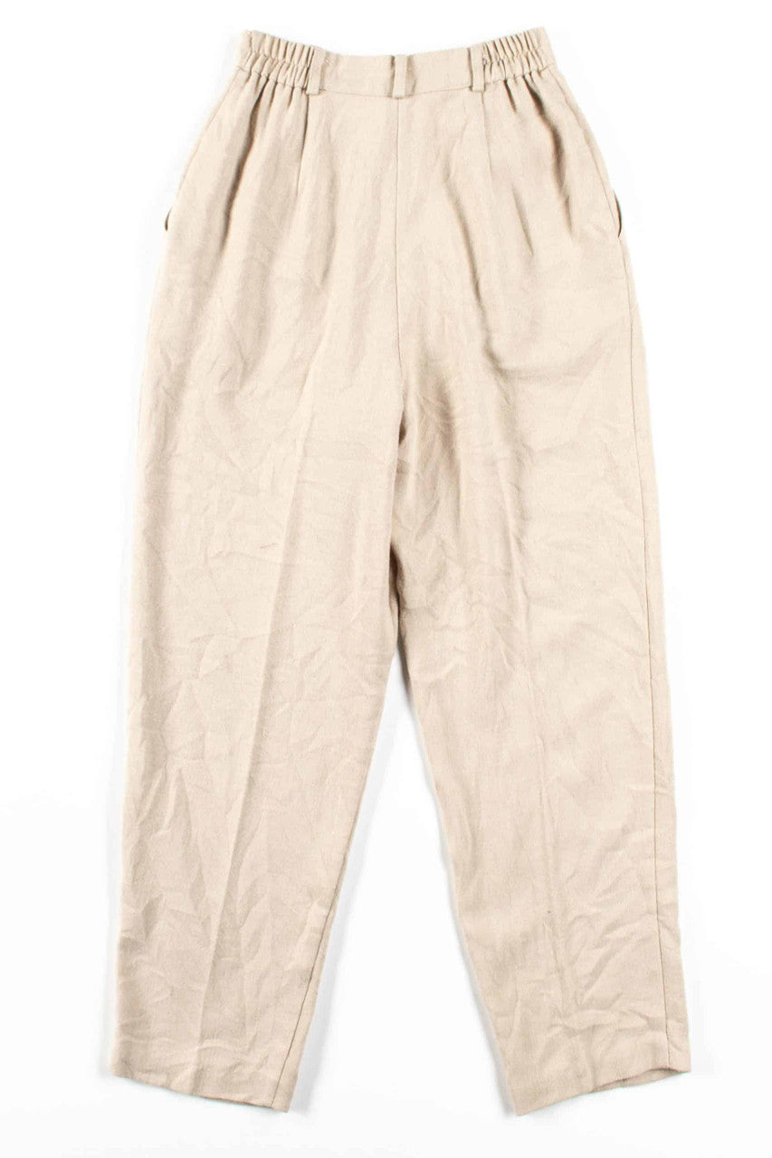 Tan Pleated Vintage Pants (sz. 6)