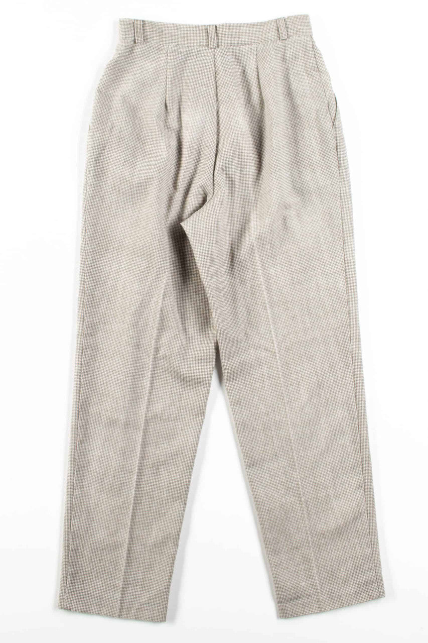 Olive Houndstooth Pleated Pants (sz. 6)