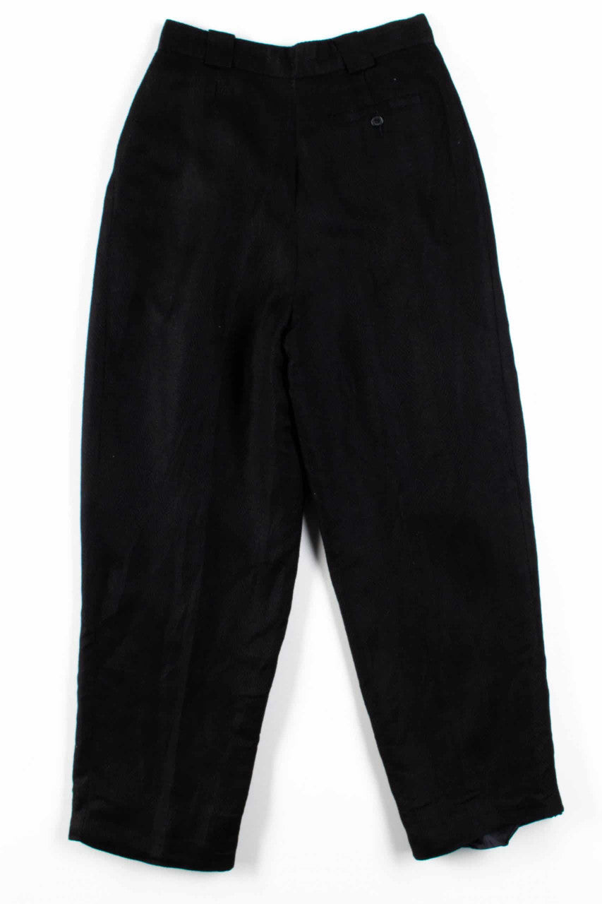 Black Herringbone Linen Pants (sz. 10)