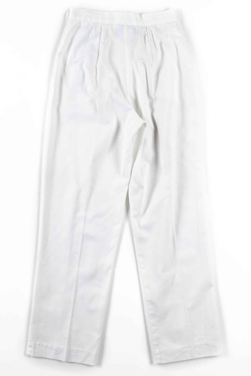 White Pleated Pants (sz. 6 Petite)