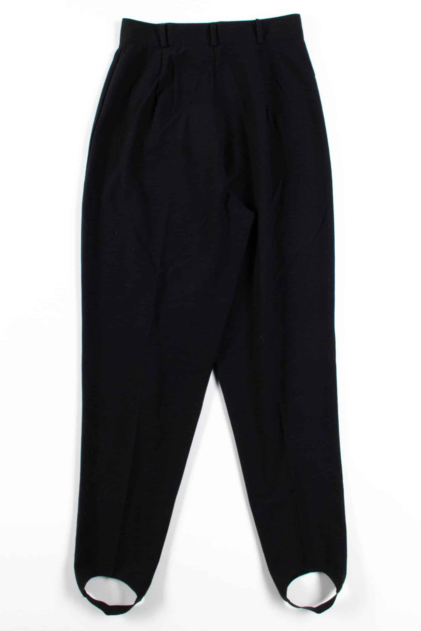 Black Pleated Pants w/ Stirrups (sz. 10)