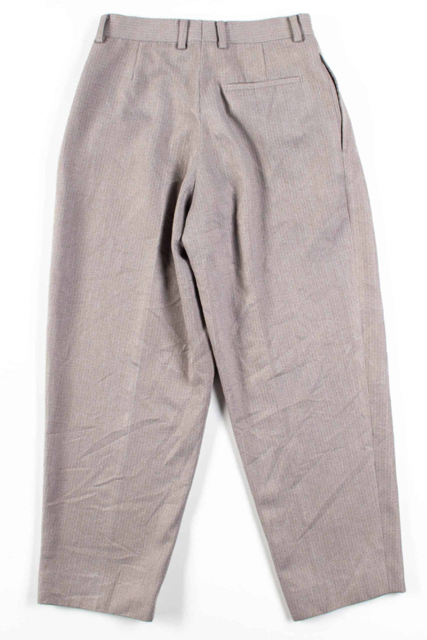 Grey Pinstripes Pleated Pants