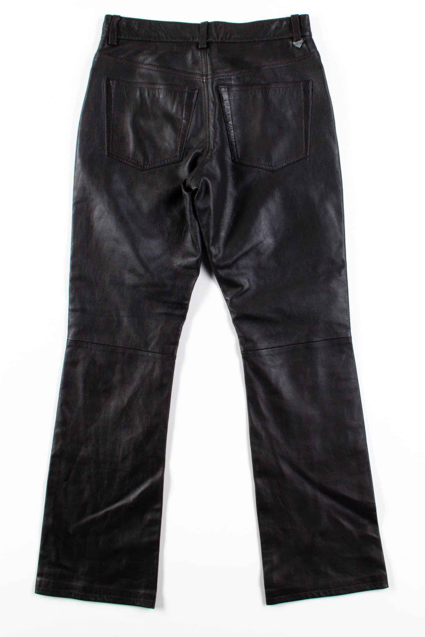 Black Leather Low Rise Pants (sz. 4)