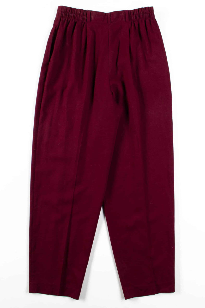 Burgundy Wool Pleated Pants (sz.14)