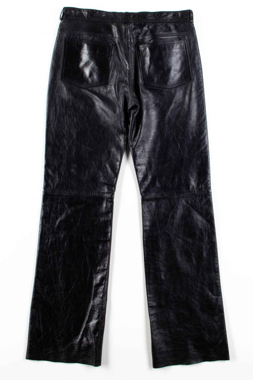 Black Leather Hilfiger Low Rise Pants (sz. 6)