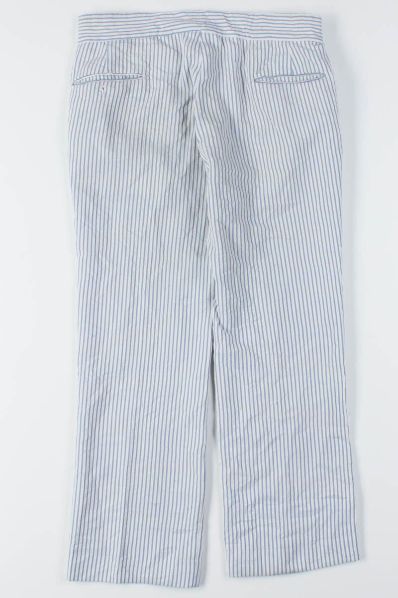 Blue & White Seersucker Vintage Pants