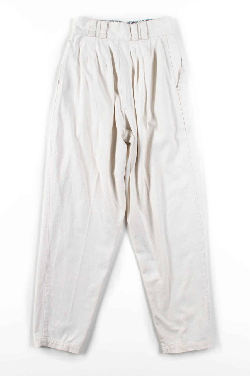 White Pleated High Waisted Pants (sz. 8)