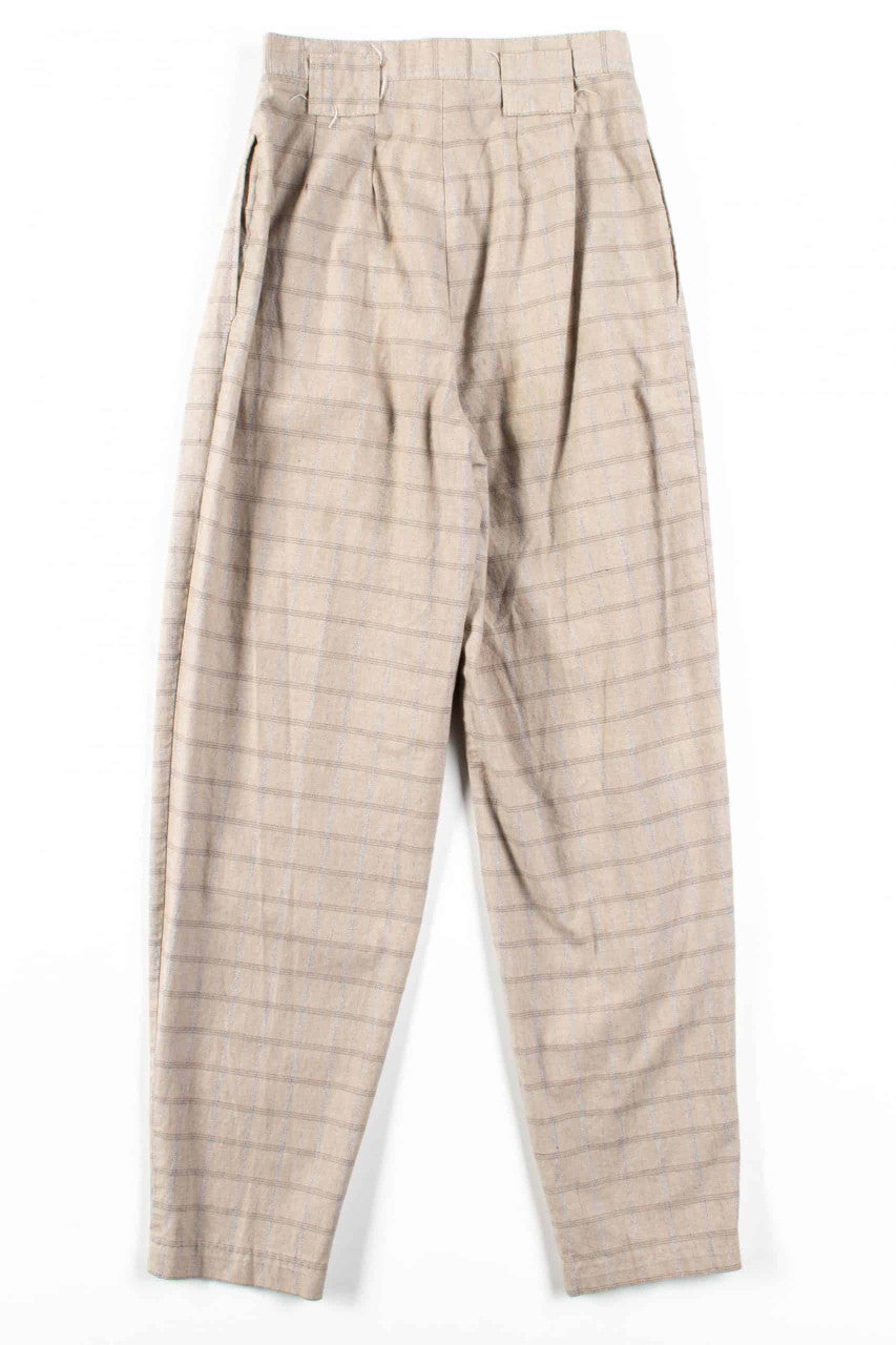 Tan Plaid High Waisted Pants (sz. 7)