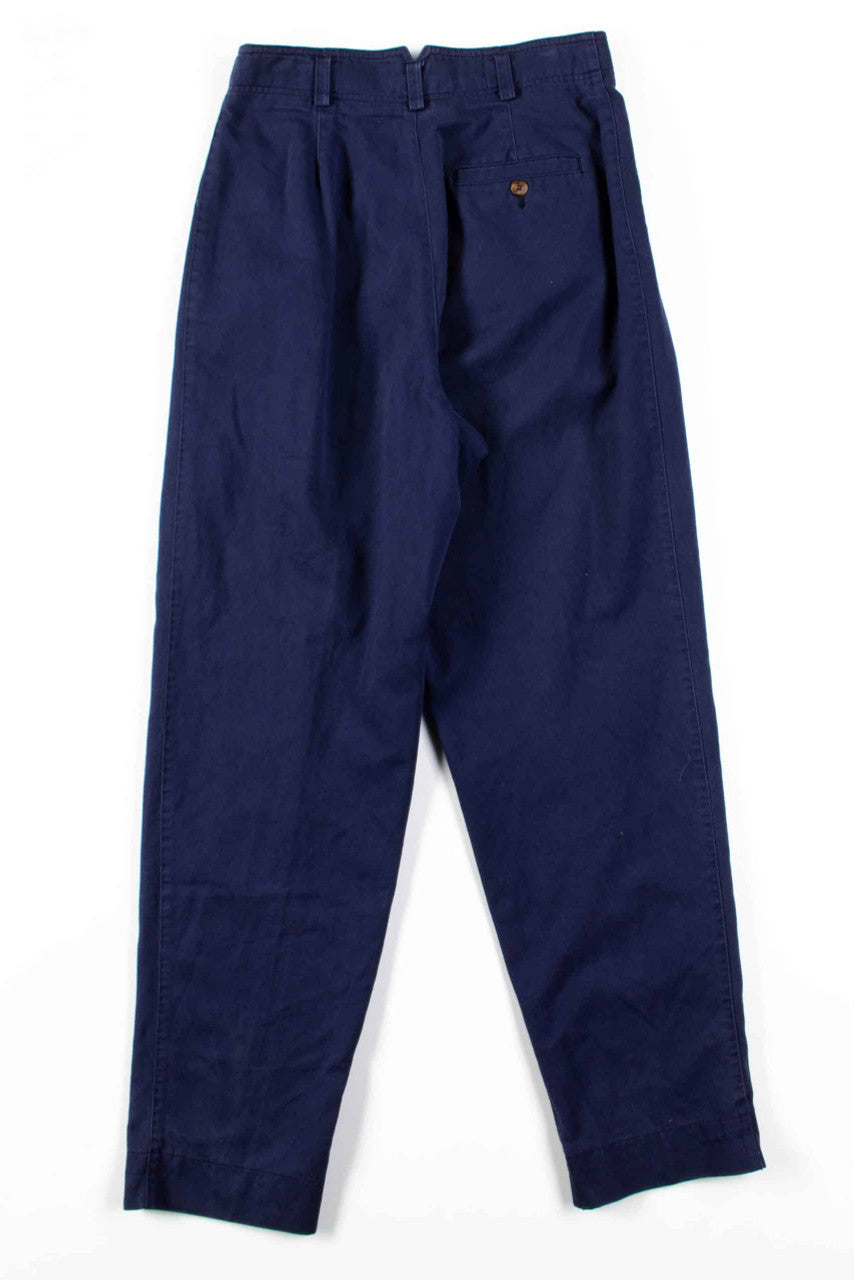 Navy Pleated High Waisted Pants (sz. 8)