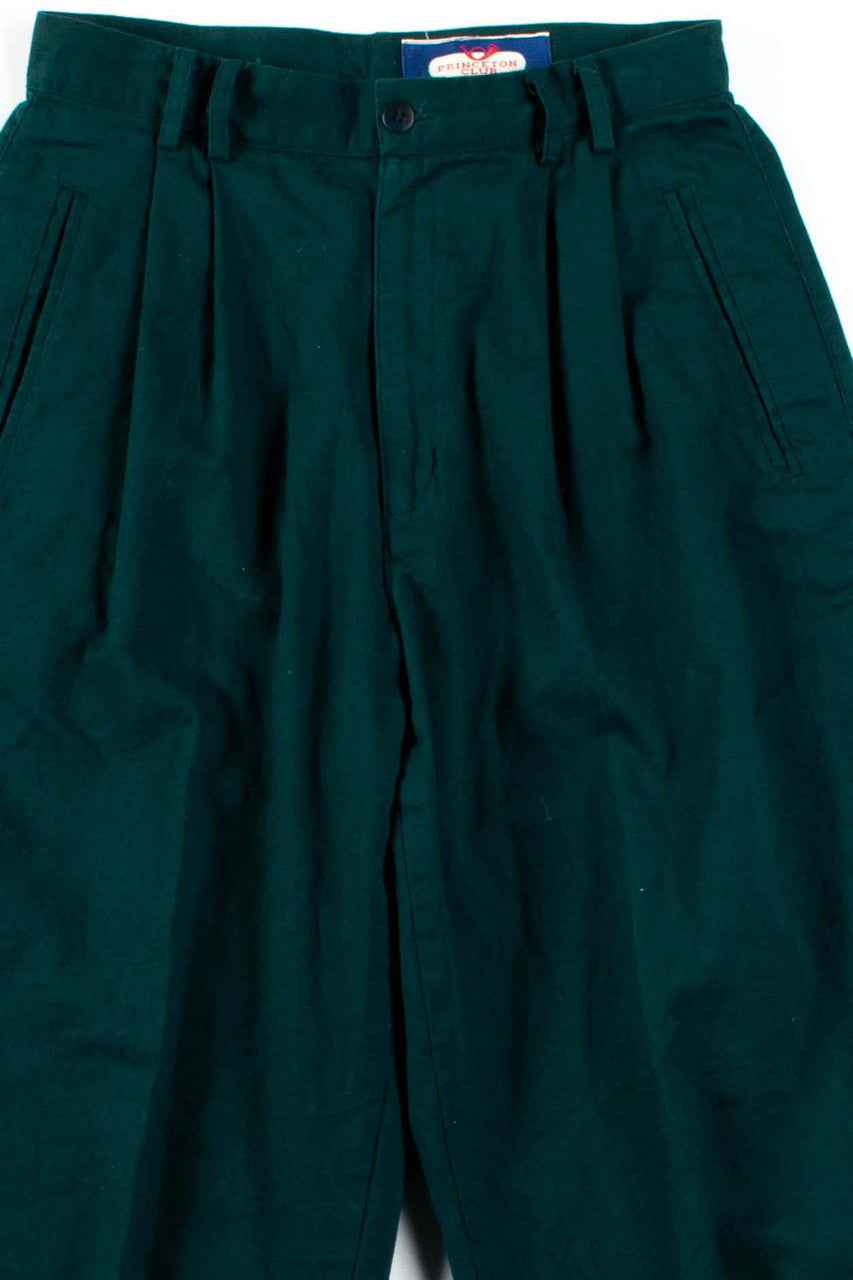 Dark Green Pleated High Waisted Pants (sz. 10)
