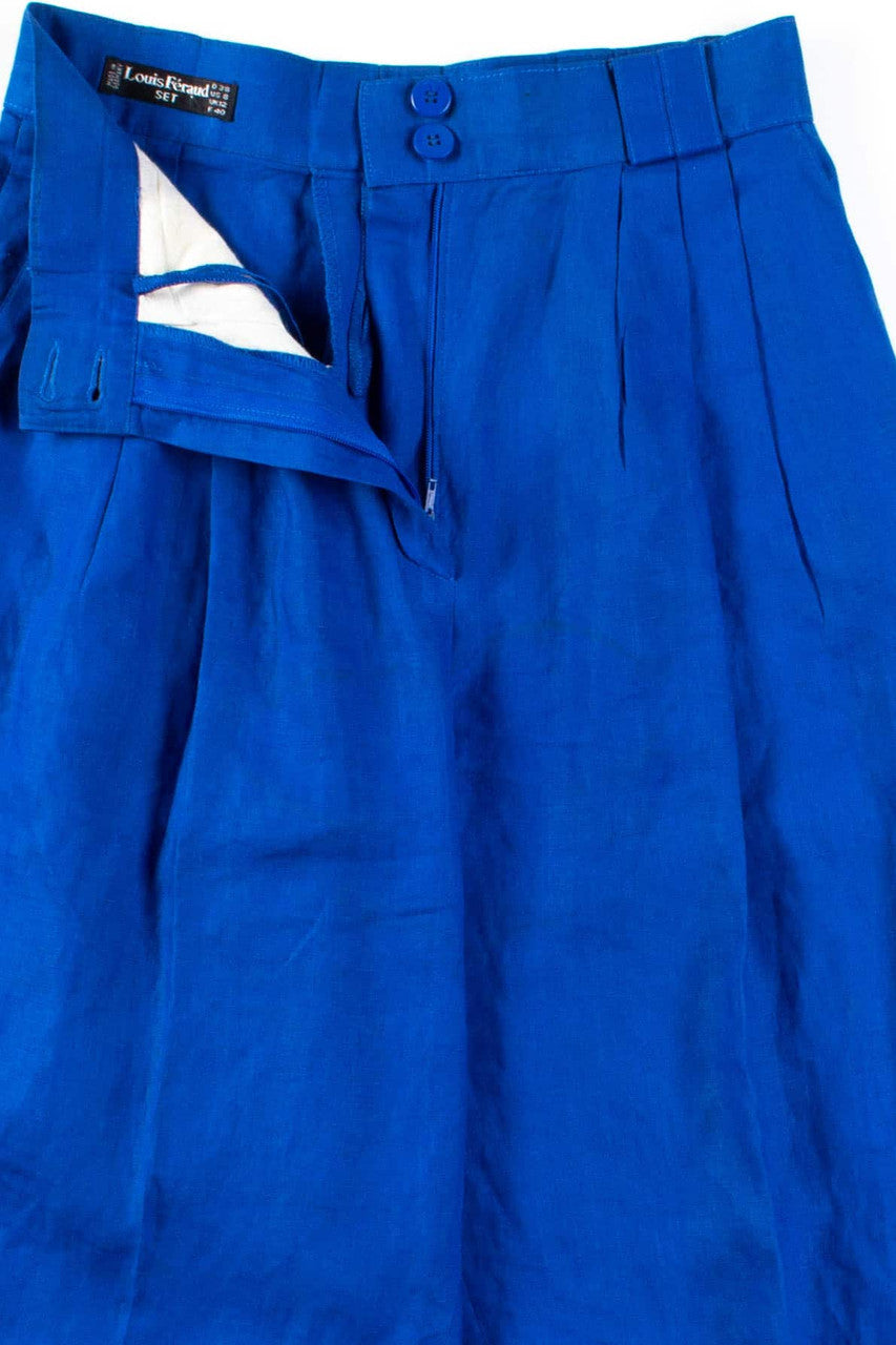 Royal Blue Linen Louis Feraud Pants (sz. US 8)