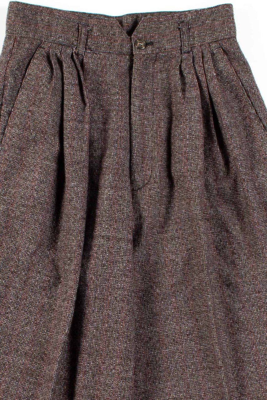 Brown Tweed High Waisted Pants
