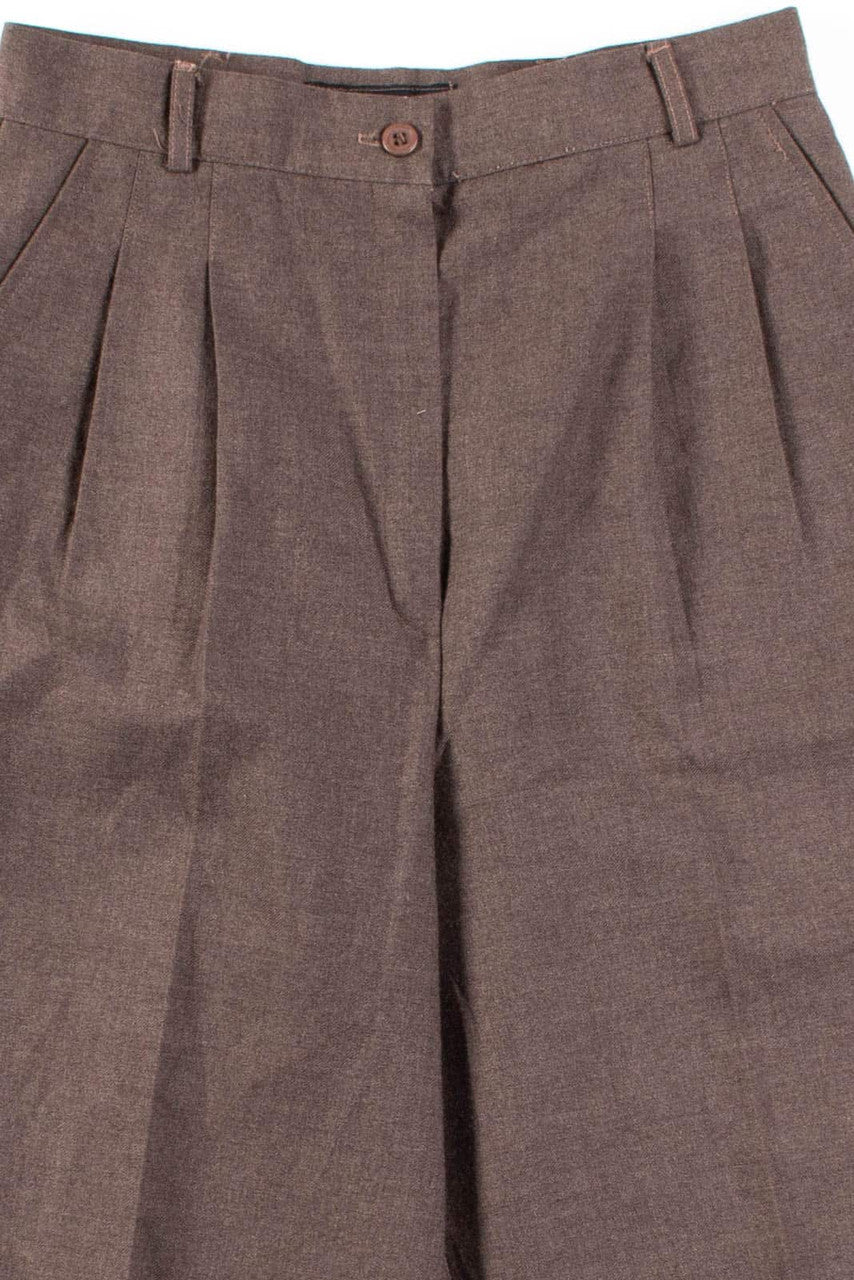 Brown Twill Pleated Vintage Pants (sz. 10)