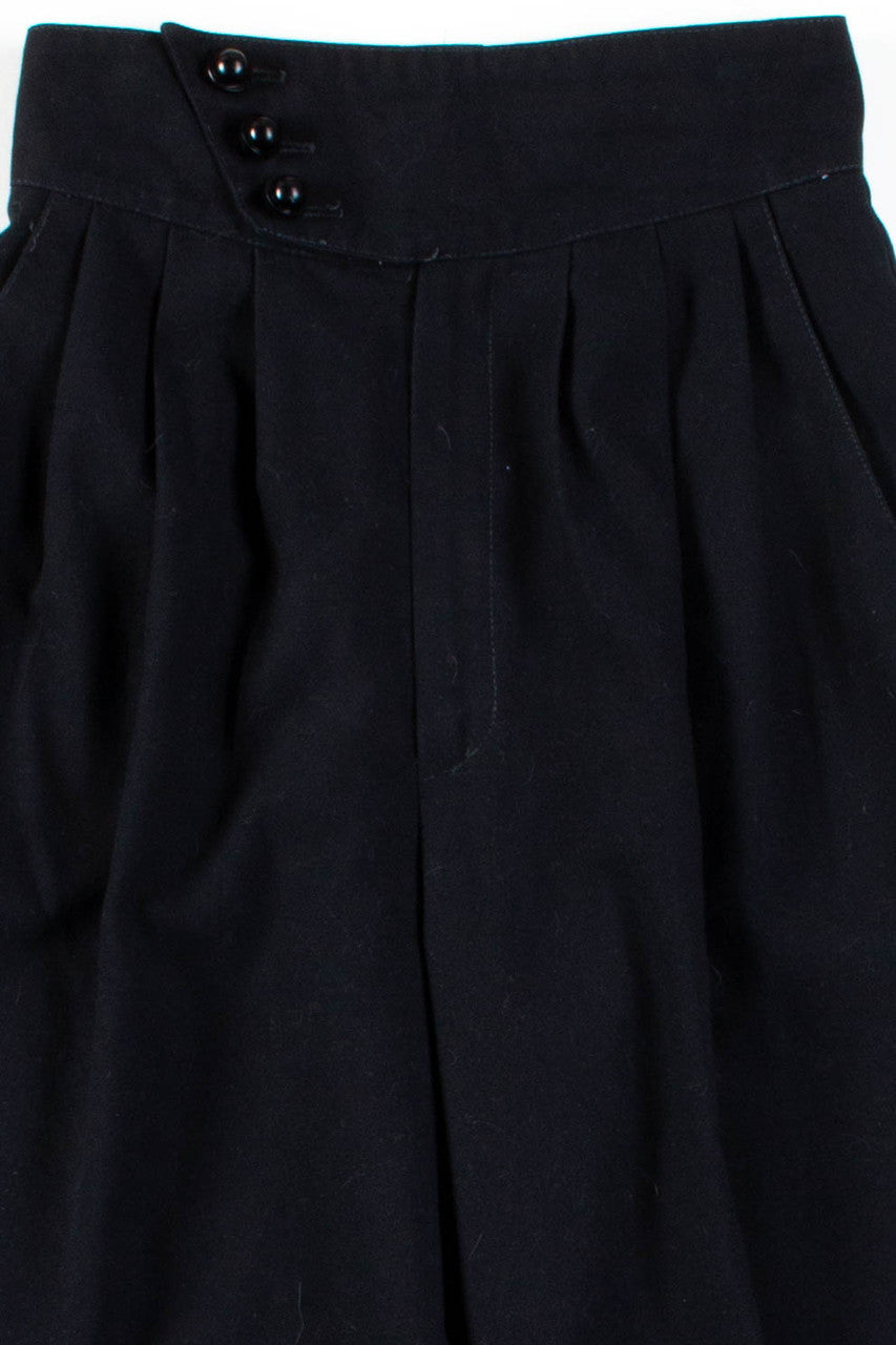 Black Three Button Pleated Vintage Pants (sz. 3)