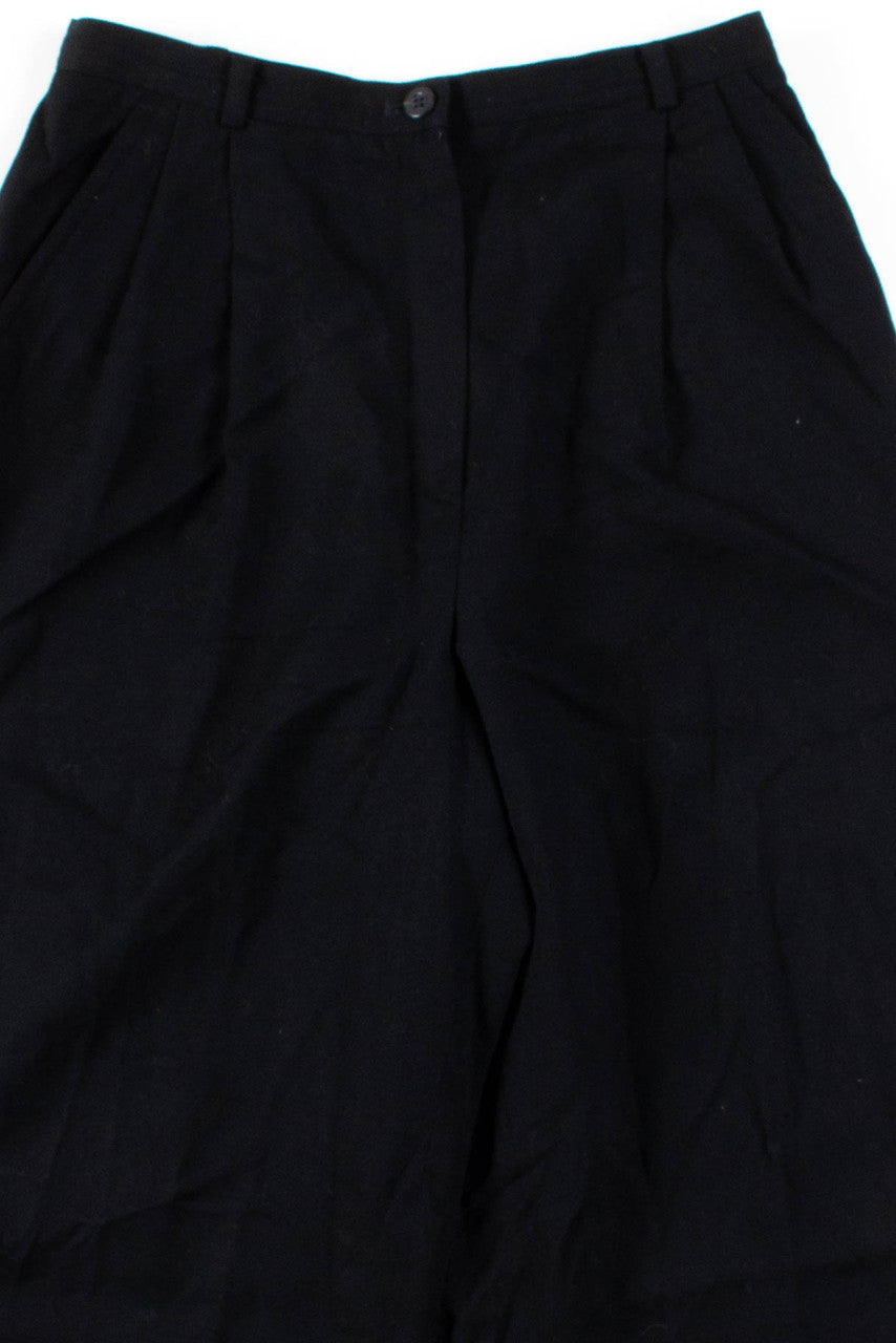 Black Pleated Wool Vintage Pants (sz. 4)