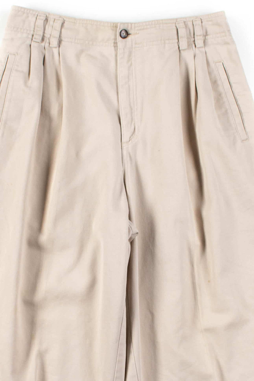 Khaki Pleated Vintage Pants (sz. 12)
