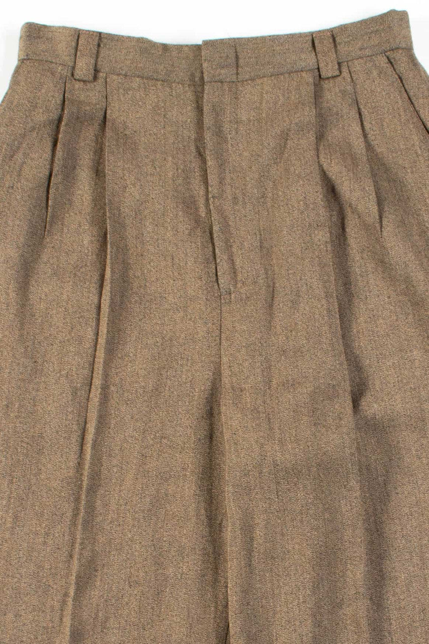 Olive Heather Pleated Pants
