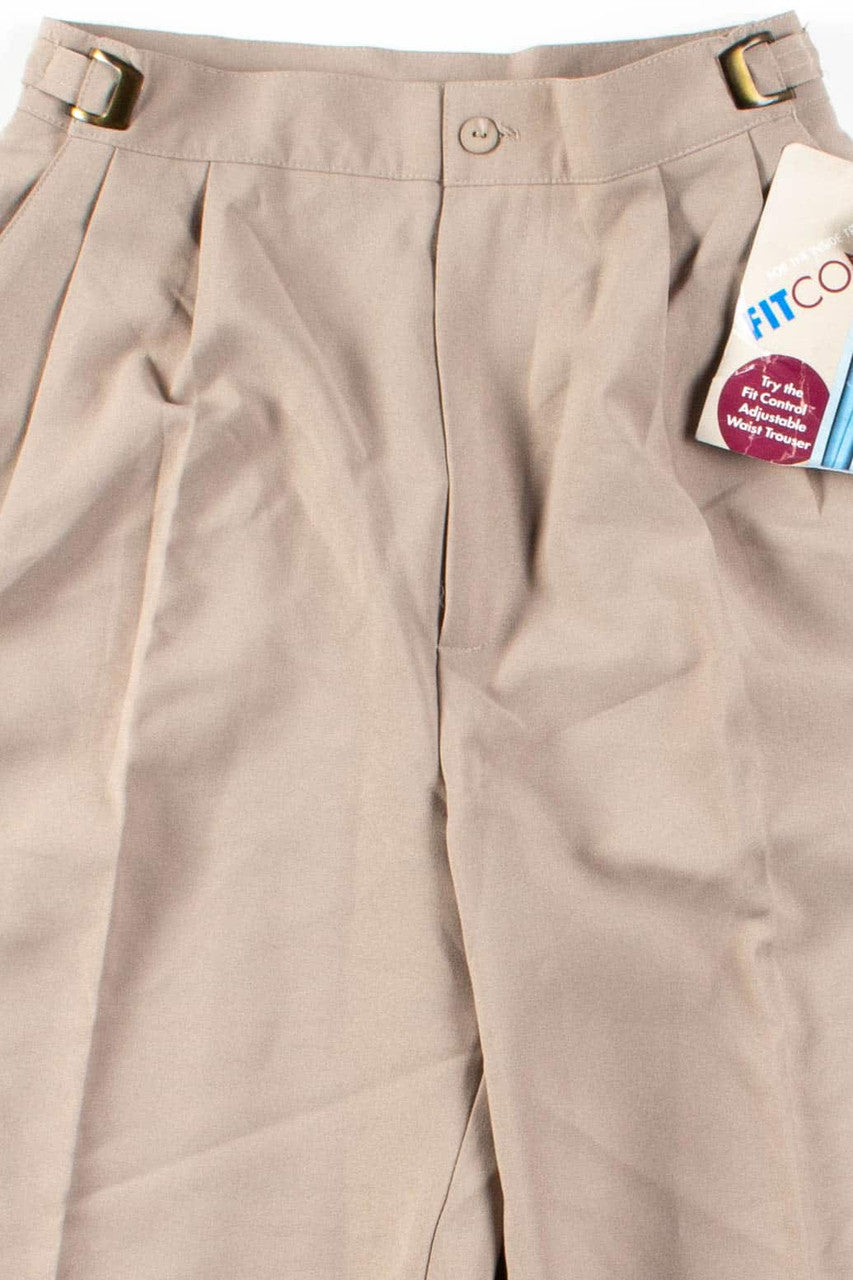 Adjustable Tan Pleated Pants (sz. 8)