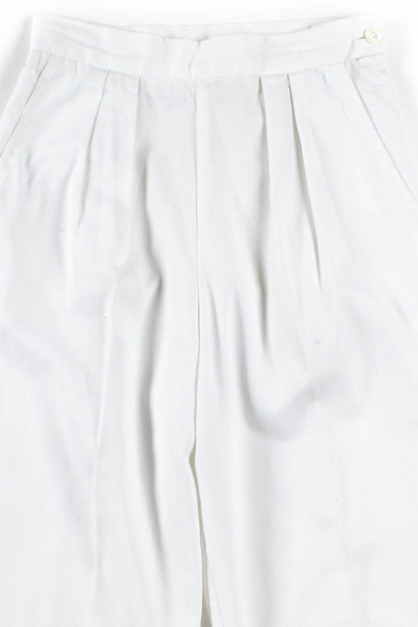 White Pleated Pants (sz. 6 Petite)