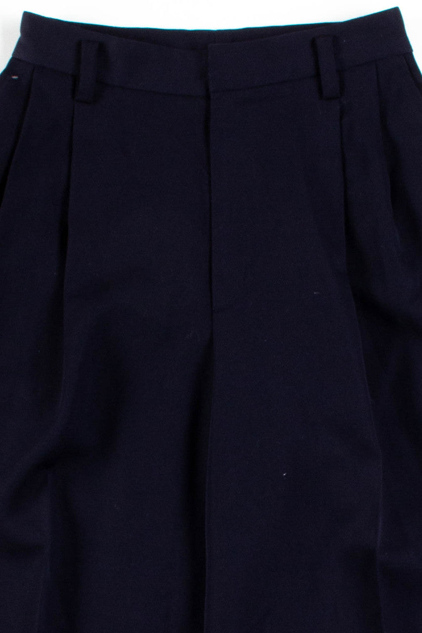 Navy Wool Pleated Pants (sz. 6)