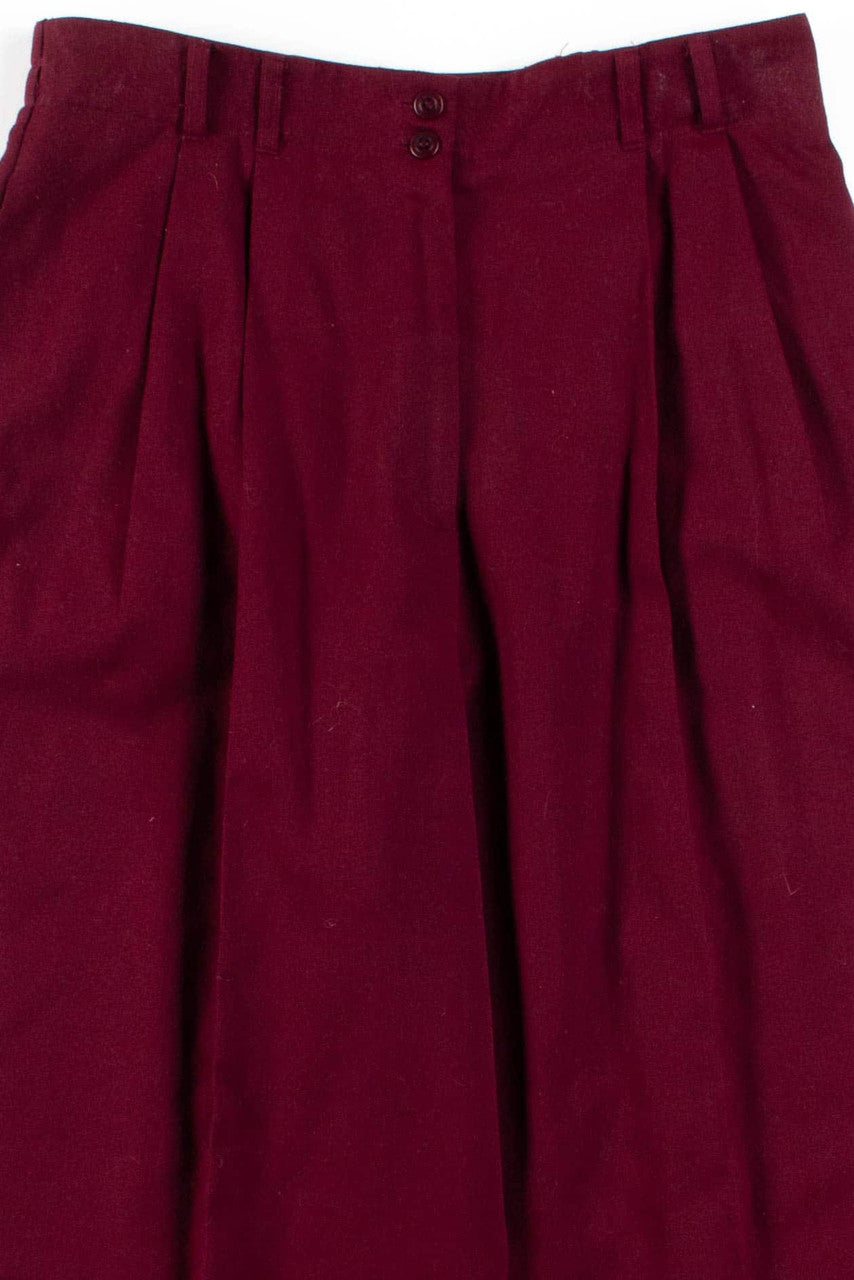 Burgundy Wool Pleated Pants (sz.14)