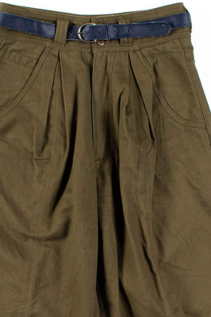 Olive High Waisted Pants w/ Belt (sz. 7/8)