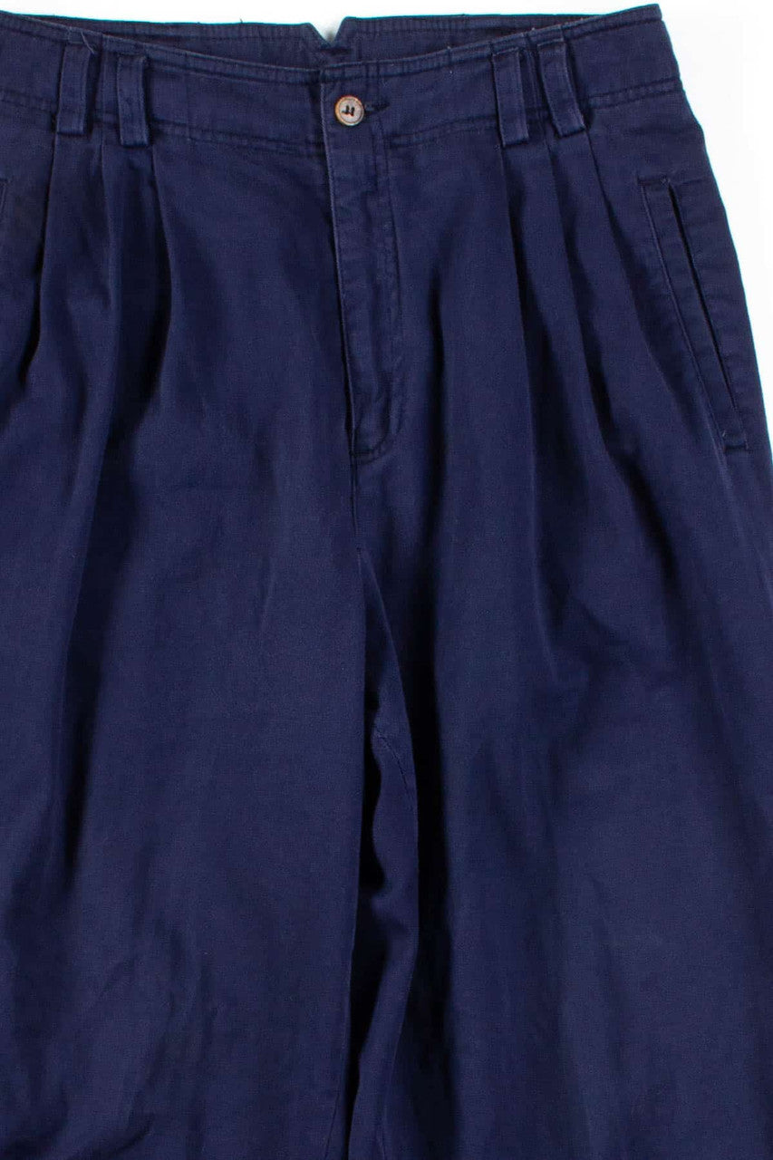 Navy Pleated High Waisted Pants (sz. 8)