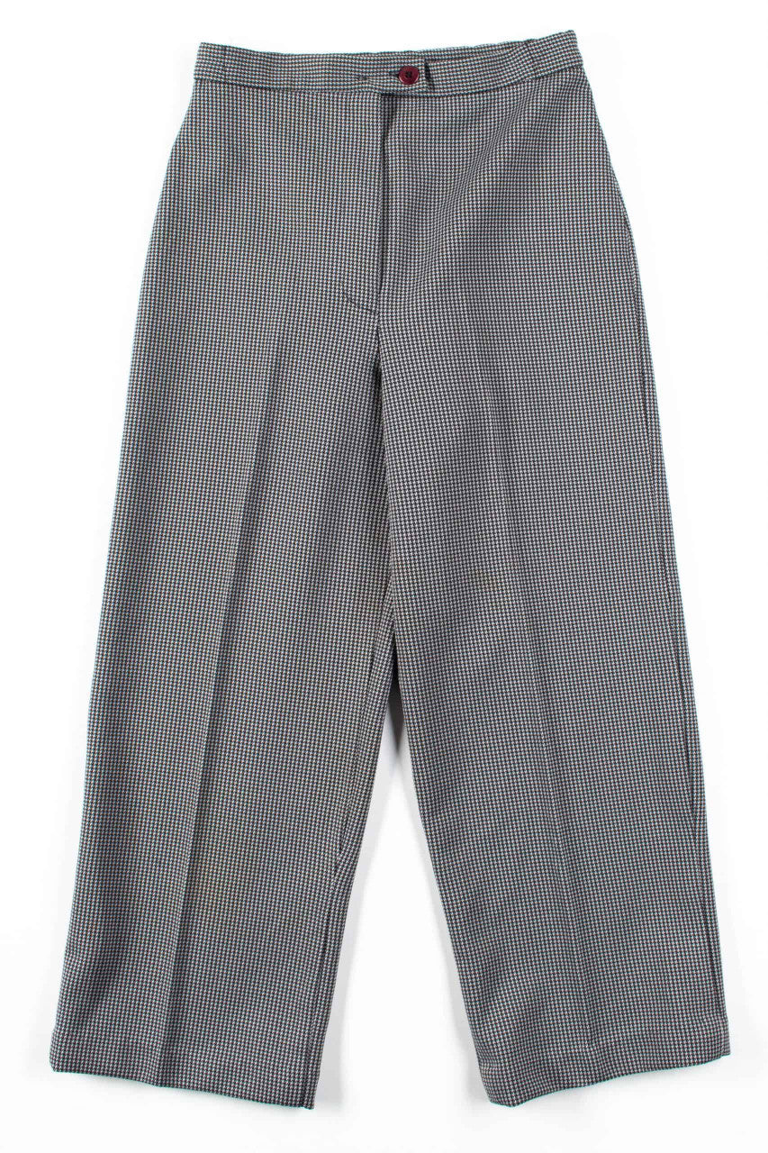 70s Black Houndstooth Pants