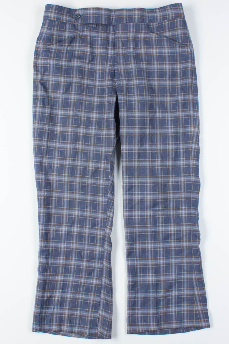 Blue Plaid Pants