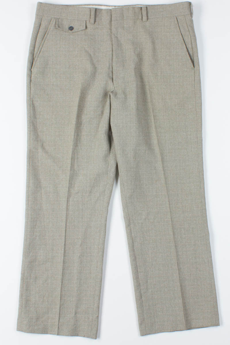 Green Crosshatch Plaid Pants