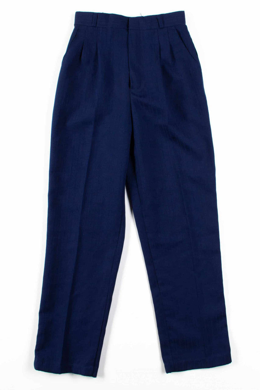 Navy Striped Pleated Vintage Pants (sz. 9/10)