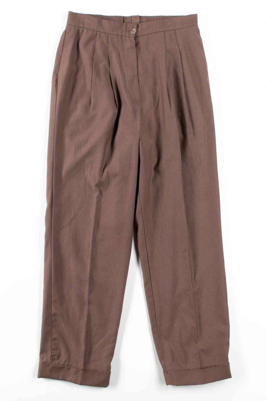 Brown Pleated Vintage Pants