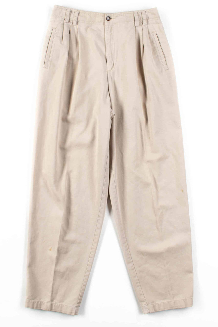 Khaki Pleated Vintage Pants (sz. 12)