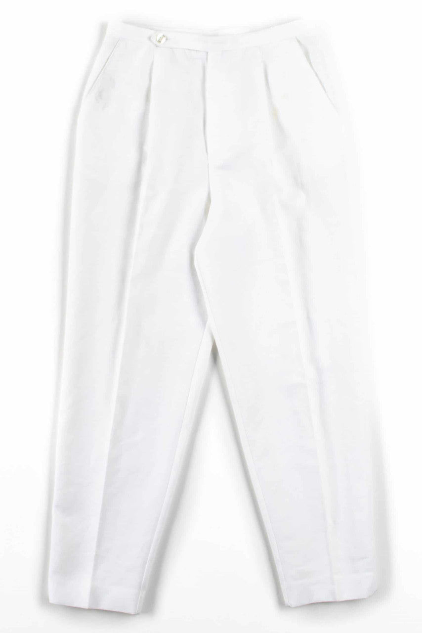 White Pleated Pants
