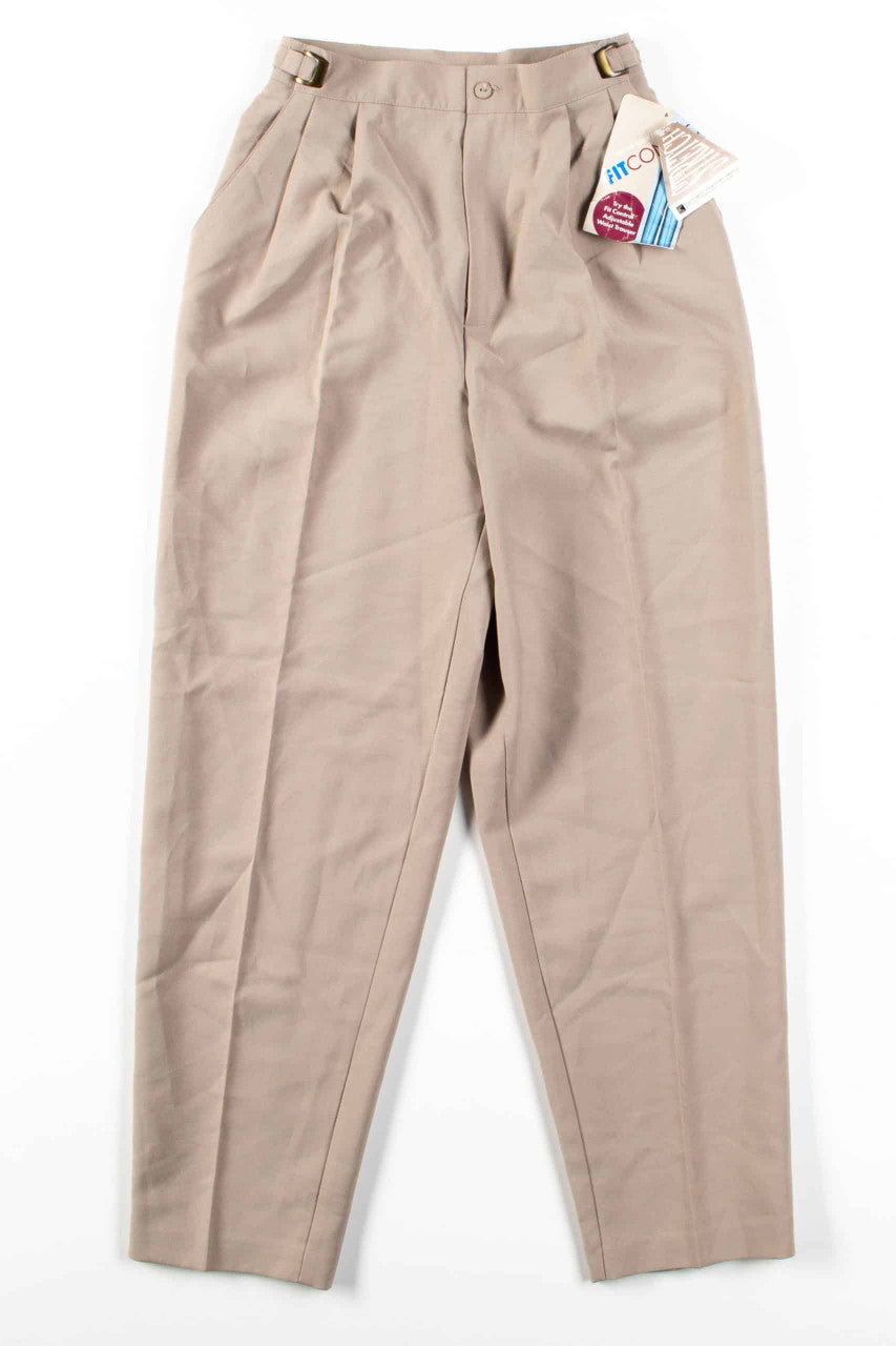 Adjustable Tan Pleated Pants (sz. 8)
